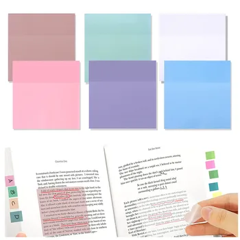 50 Folhas Transparentes Notas Pad Auto-adesivo Seethrough de Página, Marcador de Guias de Notas adesivas Para Livros, material de Papelaria