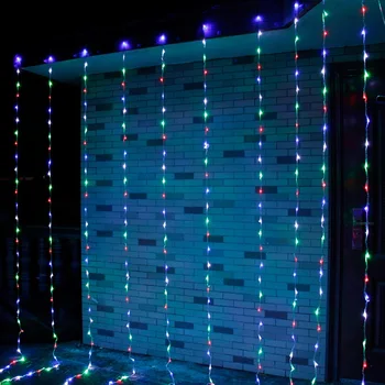 3MX3M 320LED Execução Cachoeira da Cortina de Luz de Natal ao ar livre/Indoor Decorativa Luzes de corda de Casamento Garland Luzes de natal