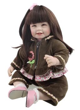2016 NOVO design da venda quente realistas renascer todder menina boneca longa peruca atacado baby dolls boneca de moda de presente de Natal