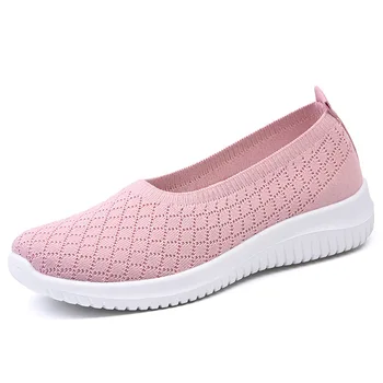2023 Outono Único Sapato de Fundo Plano Casual Sapatos femininos Respirável, Leve, Confortável Grandes Sapatos femininos