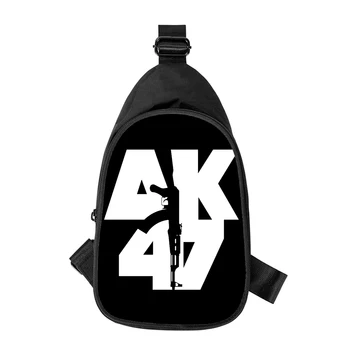 AK47 Revólver com Balas de Impressão 3D Novos Homens Cruz no Peito Saco na Diagonal Mulheres Bolsa de Ombro Marido Escola Pacote de Cintura peitoral Masculino pack