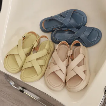 Verão Romen Sandálias das Mulheres 2022 Casual Sapatos para as Mulheres do Vintage Tecer Macio Japonês Plataforma Sandálias Sandalias De Mulher