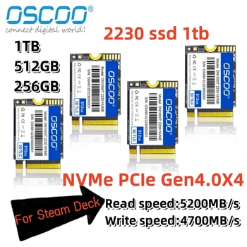 OSCOO SSD M2 2230 NVME PCIE4.0 de 1 tb de 512GB 2230 Unidades de disco Rígido para SteamDeck Dell, HP, ASUS, Lenovo 5500MB/S de Disco Rígido Disco Duro