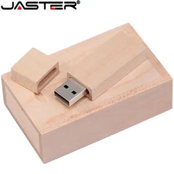 JASTER USB 2.0 pendrive de madeira+caixa Personalizada o LOGOTIPO usb flash drive 4GB 8GB 16GB 32GB 64GB fotografia melhores presentes