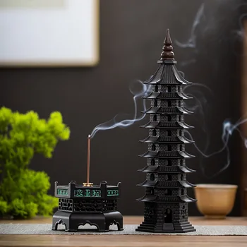 Wenchang Linha da Torre do Queimador de Incenso Interior vertical incenso inserir o incenso da base de dados de fumigação de antiguidades queimador de incenso decoração