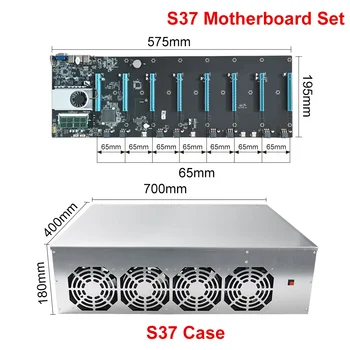 BTC S37 D37 T37 Mineração Conjunto Mineiro Caso Chassi 2800W PSU Fonte de Alimentação 4/8GB DDR3, SSD de 128GB 8 GPU da Placa Gráfica Bitcoin Ethereum