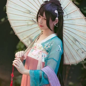 Dinastia Tang Vestido De Mulher Chinês Tradicional Hanfu Traje Estilo De Lady Bordado De Flores Cor-De-Rosa Princesa Dança Folclórica Roupas