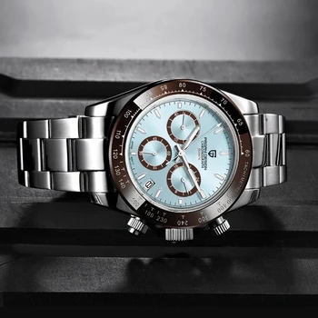 PAGANI DESIGN de Moda Luxo do Cronógrafo Relógio de Desporto de Homens de Aço Inoxidável à prova d'água Quartzo Relógios Luminosos de Relógio Reloj Hombre