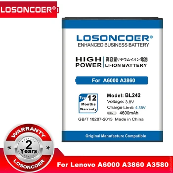 LOSONCOER 4600mAh BL242 BL-F33 Bateria Para Lenovo A6000 A3860 A3580 A3900 LeMeng K3 K30-T K30-W A6010 Mais A6010 K30T K30W C630