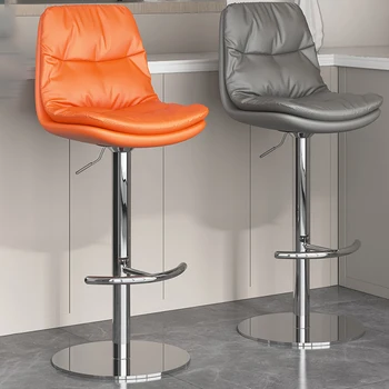 Minimalista Réplica Designer de Cadeiras de Couro de Luxo italiana de Móveis de Bar Fezes Nórdicos, Sala de estar Chaise De Bar Mobiliário YYY40XP