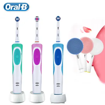 Oral B Escova de dentes Elétrica 2D Rotary Dentes Escova de Limpeza Profunda Impermeável Escova de dentes Recarregável Com 4 Dom de Recarga Escova de Rosto