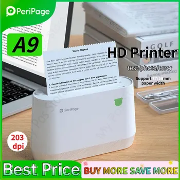 PeriPage Portátil Térmica Impressora Bluetooth A9 Mini Fotos nota fiscal Impressora de etiquetas para IOS Android Telefone Móvel A9S 304 DPI