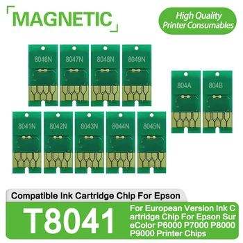 Para a Versão Europeia T8041-T8049 T804A T804B T804D Chip do Cartucho de Tinta Para Epson SureColor P6000 P7000 P8000 P9000 Impressora Chips