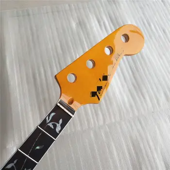 Maple Electric Jazz Bass guitar pescoço 20 Trastes, 34 polegadas de pau-rosa vinha embutimento Amarelo