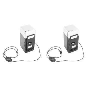 2X USB Mini-Frigorífico Gota Fria Shpping Congelador USB Mini-Frigorífico Pequeno e Portátil Refrigerante Mini Geladeira Para Carro Preto