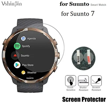 3PCS Protetor de Tela para o Suunto 7 Rodada Smart Watch HD Clara Anti-risco Vidro Temperado Película Protetora