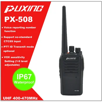 IP67 Impermeável Walkie Talkie à prova de Pó Rádio Puxing PX-508 UHF 400-470MHz Portátil Rádio Transceptor FM