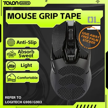 1 Pacote de TALONGAMES Fita de Aperto de Mouse da Logitech G900 / G903 sem Fio,Palm Absorção de Suor antiderrapante,Cortadas para Caber,Fácil de Aplicar