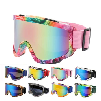 Anti-Fog Óculos De Esqui Motocicleta Óculos De Inverno, Esqui, Snowboard Óculos De Desporto Ao Ar Livre Permeável Máscara De Esqui Fora De Estrada Óculos De Capacete