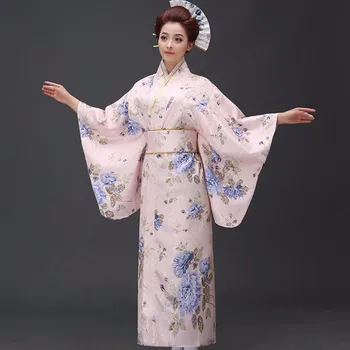 Nova Chegada Mulheres Japonesas Original Yukata Vestido Tradicional Quimono Com Obi Dança Trajes Um Tamanho