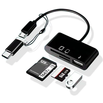 3 Em 1 Multi Port Hub Conversor de Tipo-c/Micro-B/ Micro USB Para USB UM Adaptador OTG SD TF Leitor de Cartão de Memória para o Android e Portátil