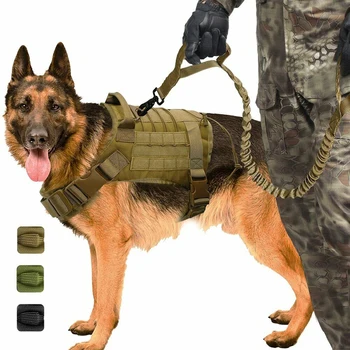 LUC Tático Cão de Serviço Colete Respirável militar roupas de cachorro K9 tamanho ajustável de Treino de Caça Molle Cão tático Chicote