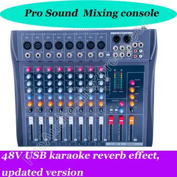profissional Mt82cx-usb 8 canal de microfone misturador de ktv karaoke MP3 USB 48V mesa de Mistura de Som