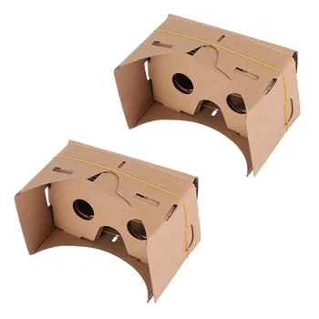 2X de 6 Polegadas de DIY 3D VR Óculos de Realidade Virtual Hardboard Para o Google Papelão