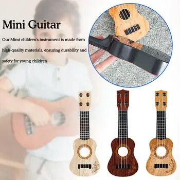 Mini Guitarra, Instrumento Musical de Simulação Ukri Mini Quatro Seqüências de caracteres Podem Ser Jogados Para o Início de Aprender P0B1