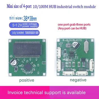 Fast switch mini de 4 portas ethernet TOQUE em mudar de rede 10 / 100mbps switch HUB do pwb do conselho módulo para módulo de integração com o sistema
