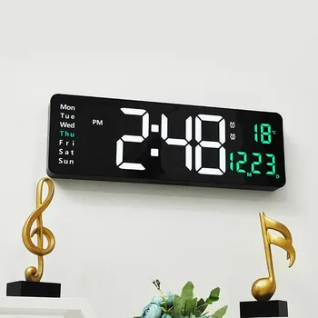 Digital grande Relógio de Parede Relógio Despertador Data de Semana de Exibição de Tabela Relógio de Parede LED Relógios de Controle Remoto Smart LED Relógio de Mesa