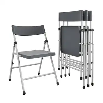 Pinch-Livre Resina Cadeira Dobrável, Preto & Branco, 4-Pack