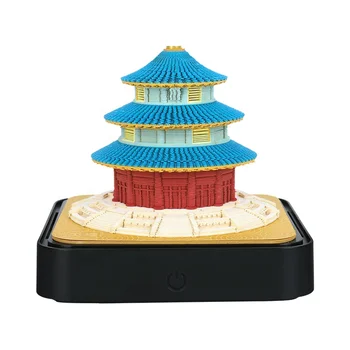 2023 Ano do Coelho Presentes Artesanais Novo Panorama Templo do Céu Qinian Hall de Papel Escultura Calendário 3D Memo Pad