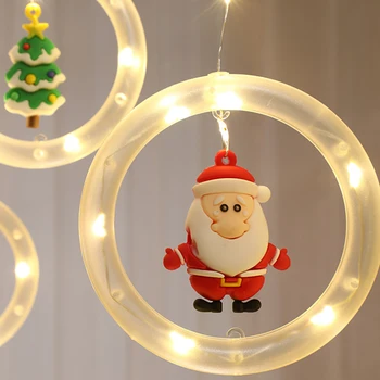 Led Luzes Do Feriado De Natal, De Ano Novo, Decoração De Quarto De Janela De Estrelas Que Desejam Bolas De Gelo Luzes Do Bar Santa Decoração Acessórios
