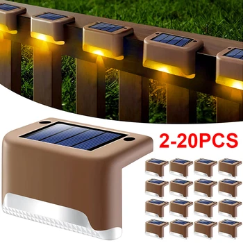 2-20Pcs Solar Passo Luz Impermeável da Escada Exterior da Cerca de Decoração de Jardim Deck Lâmpada