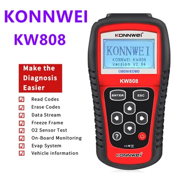 KONNWEI KW808 OBD Carro Ferramenta de Diagnóstico Automotivo Scanner ODB2 Mecanismo de Falha de Leitor de Código de 12V do Carro Ferramentas de Diagnóstico de Melhor qualidade