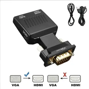 VGA Para Adaptador HDMI Full HD de 1080P de Áudio, Conversor de Vídeo para computador Portátil PC para a TV HDTV AV