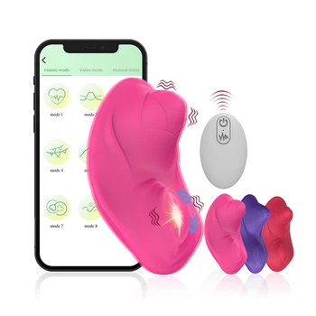 Wearable Mini Vibrador Para As Mulheres Clitóris Otário Aplicativo Bluetooth, Controle Remoto Vibro Na Calcinha Sexy Adultos Brinquedos Sexuais Estimulador