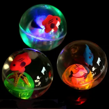 3PCS Brilhante Bola de Cristal Brilhando Bola Elástica Colorida Bola de Salto de Crianças Favores do Partido Festa Brilhante