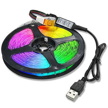 Luzes de Tira conduzidas Bluetooth RGB 2835 Fita USB 5V 3.2-16,4 Pés Para Para Habitacion Quarto de TV, Computador de Iluminação de Fundo Luces