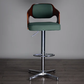 Design de alta Cadeiras Bar Nórdicos Luxo Giratória Altura Ajustável Office Bar Cadeiras de Madeira Minimalista Cadeira de Bar Mobiliário XY50BC