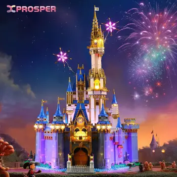 Hprosper Luzes LED Para 43222 Disney Castle Decoração da Lâmpada Compatível Com os Blocos de Construção DIY Presente（Não Incluído Modelo）