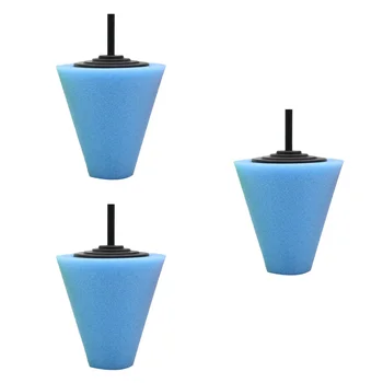 3pcs 3 Polegadas em forma de Cone Almofada de Esponja de Polimento, Cera de Polimento Pad Ferramenta para Cuidados com o Carro (Azul)