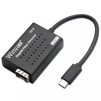 Winyao USB1000F-C USB 3.0-Tipo C SFP 1000Mbps Gigabit de Fibra Óptica Placa de Rede Ethernet Tipo C USB1000F-LX-C USB1000F-SX-C