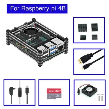 Raspberry Pi Modelo de 4 B ABS Caso de uma Caixa de Plástico Branco Shell Design Clássico com um Ventilador, com Dissipador de calor para o Raspberry Pi 4