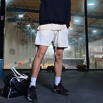 2023 Nova solto tendência de esportes de shorts homens respirável Waffle ger níquel calças de verão fina casual execução de treinamento de basquete de Y2K