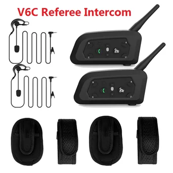 Ejeas V6C PRO Profissional Árbitro de Futebol Intercom Fone de ouvido 1200M Duplex Bluetooth Conferência de Interfone Para Handebol Esportes