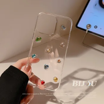 Anti queda 3D diamante de cor 14promax adequado para 13 Apple casos de telefone de iPhone de 14 gota de cola 12 soft case Xr luxo minimalista 11