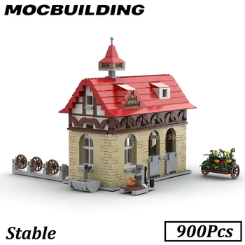 900Pcs Estábulo de Cavalos Modular Quinta MOC Modelo de Bloco de Construção DIY Educação de Tijolos de Brinquedo infantil Presente