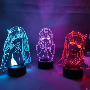 Zero Dois 02 Anime Figura 3D Lâmpada LED Luzes da Noite Legal Lindo Presente Para o Amigo Quarto Tabela de Decoração de Darling, O Franxx Zero Dois
